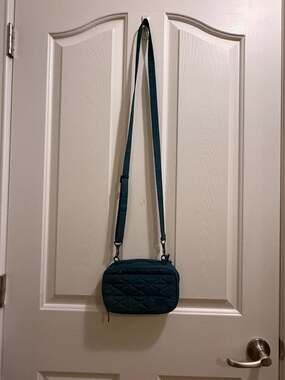 Lug Quilted Crossbody Wallet Belt Bag - Teal